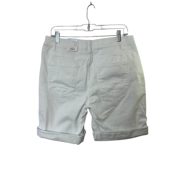 Denim & Co Dark Rinse Distressed Cut Off Denim Jean Shorts Women's Sz 12 - Picture 4 of 5